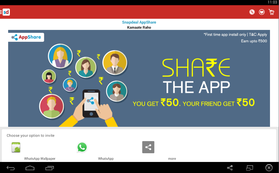 Snapdeal app share