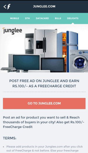 junglee-freecharge-Rs-100-free-credits