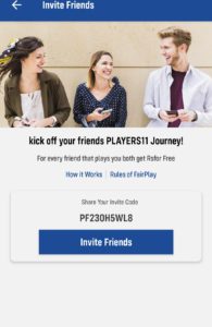 Players 11 Referral code