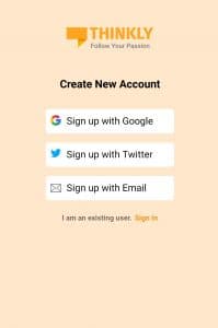 Thinkly App signup